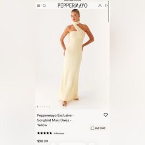 Peppermayo Yellow Songbird Maxi Dress